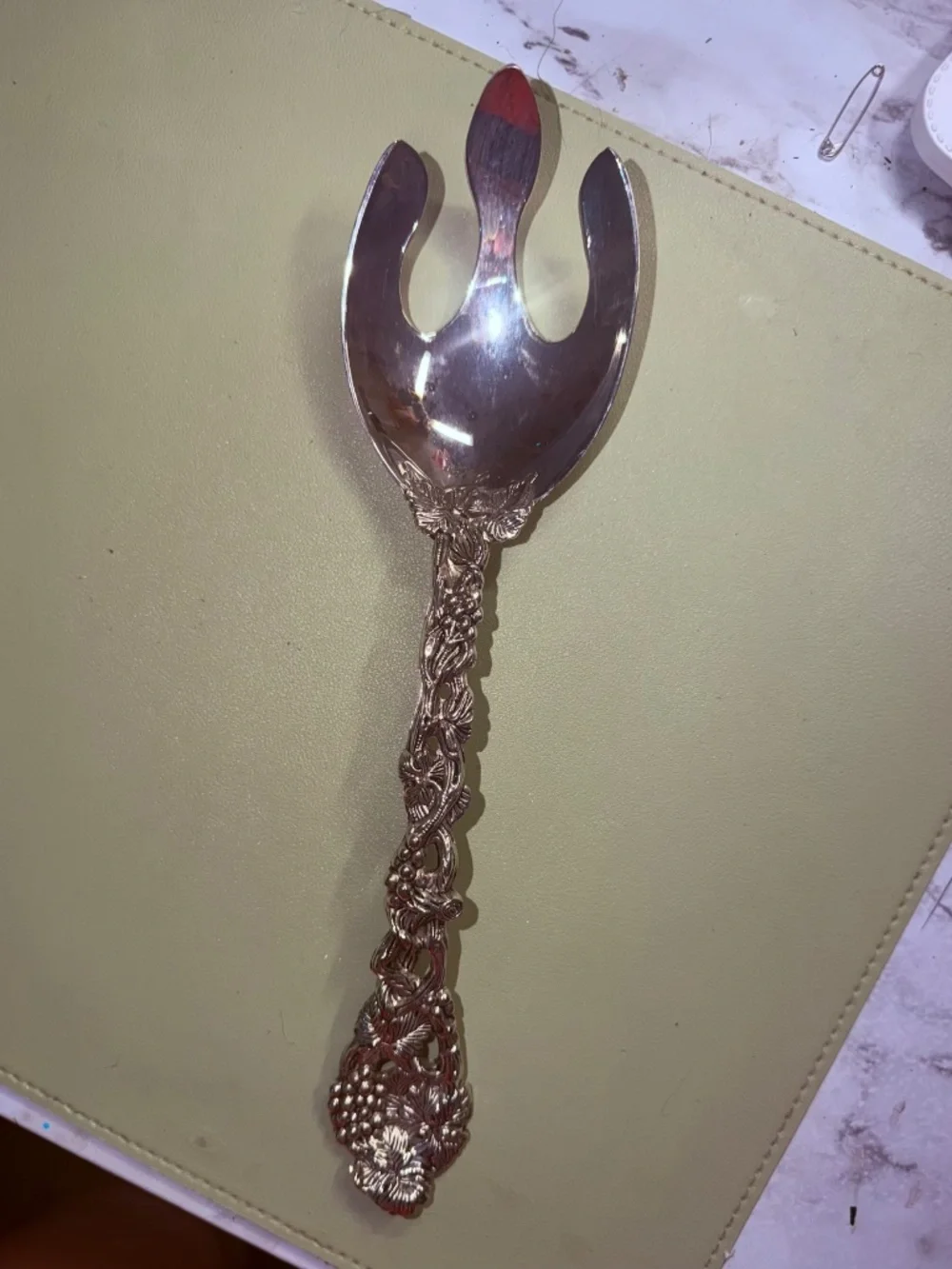 Vintage Godinger Silver Plated Salad Serving Spoon & Fork Heavy 1990s